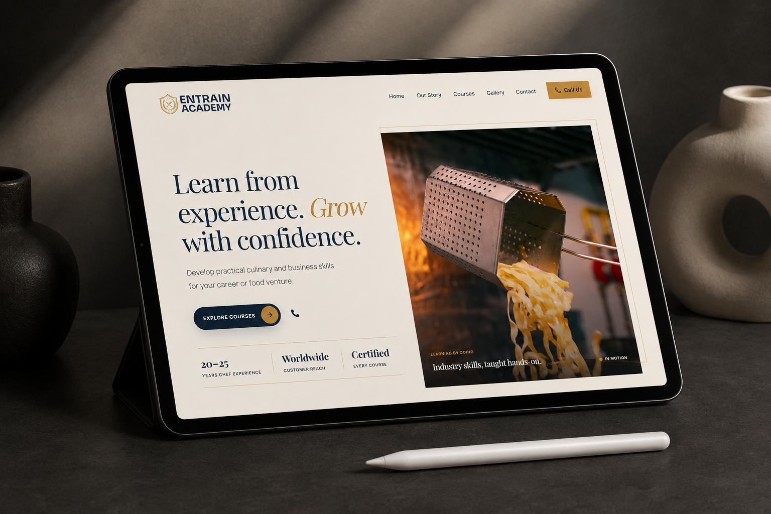 Entrain Academy website case study
